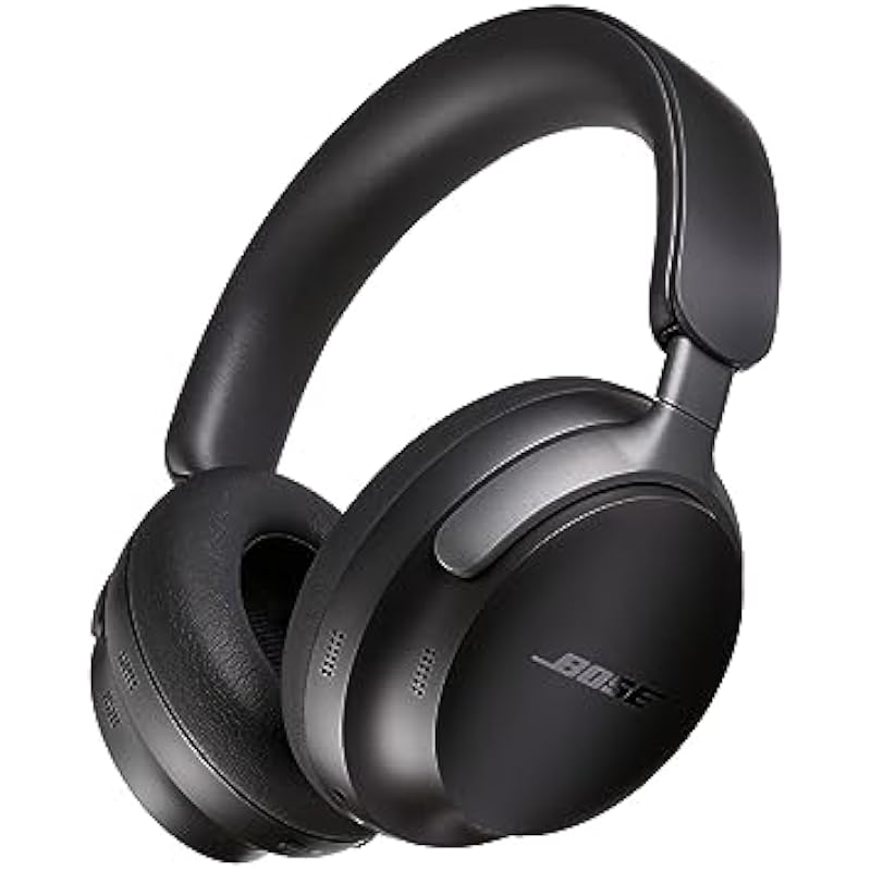 Bose QuietComfort Ultra Wireless Noise Cancelling Headphones with Spatial Audio, Over-The-Ear Headphones with Mic, Up to 24 Hours of Battery Life, Black