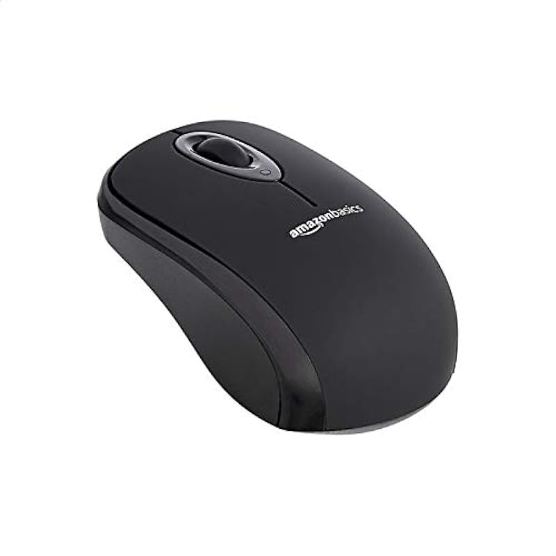 Amazon Basics Wireless Computer Mouse with Nano Receiver – Black, 30-Pack