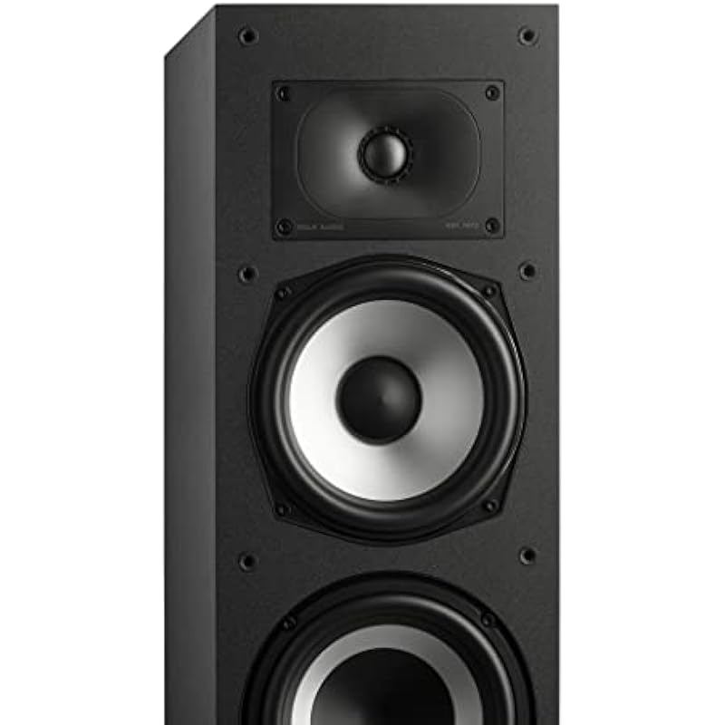 Polk Monitor XT60 Tower Speaker – Hi-Res Audio Certified, Dolby Atmos, DTS:X & Auro 3D Compatible, 1″ Tweeter, 6.5″ Dynamically Balanced Woofer, (2) 6.5″ Passive Radiators (Single, Midnight Black)