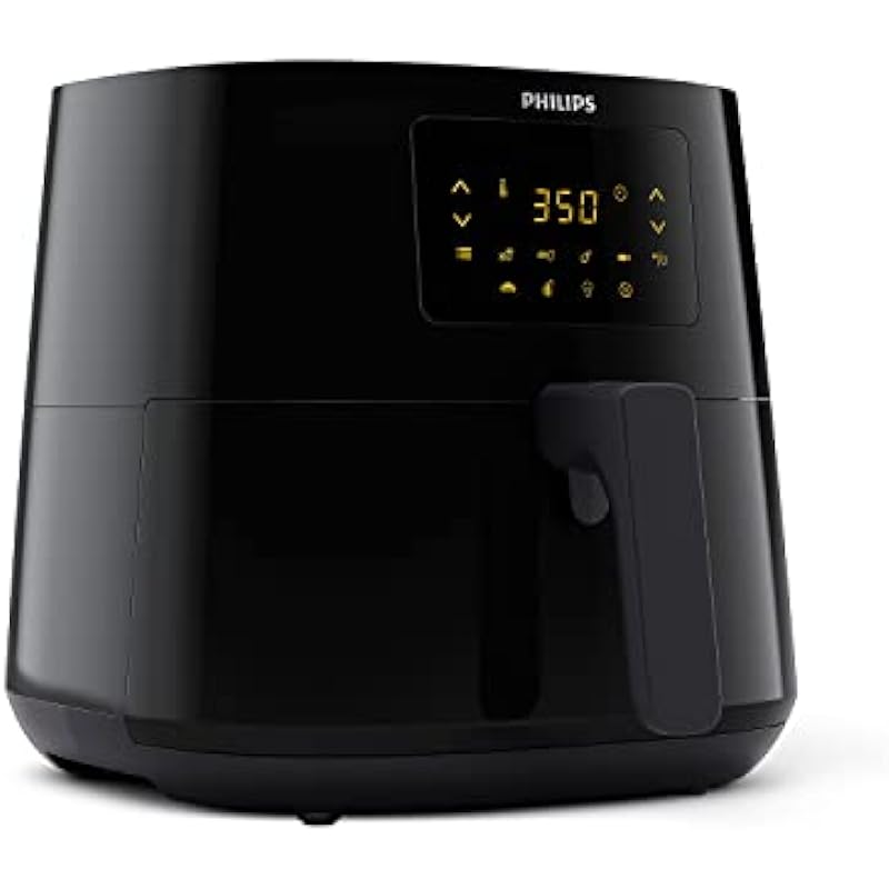 Philips Essential Airfryer XL 2.65lb/6.2L Capacity Digital Airfryer with Rapid Air Technology, Easy Clean Basket, Black- HD9270/91