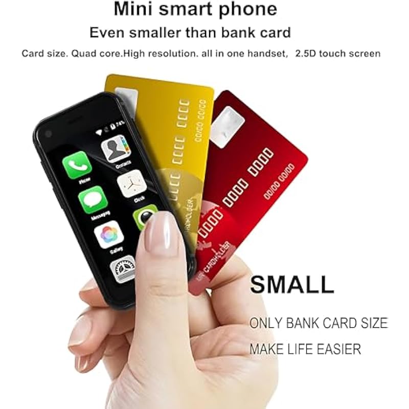 Super Small Mini Smartphone 3G Dual SIM Tiny Mobile Phone 1GB RAM 8GB ROM 5.0MP Quad Core Dual Standby The World’s Smallest Unlocked Small Phones Kids Phone Pocket 2.5 Inch Android Cellphone (Black)