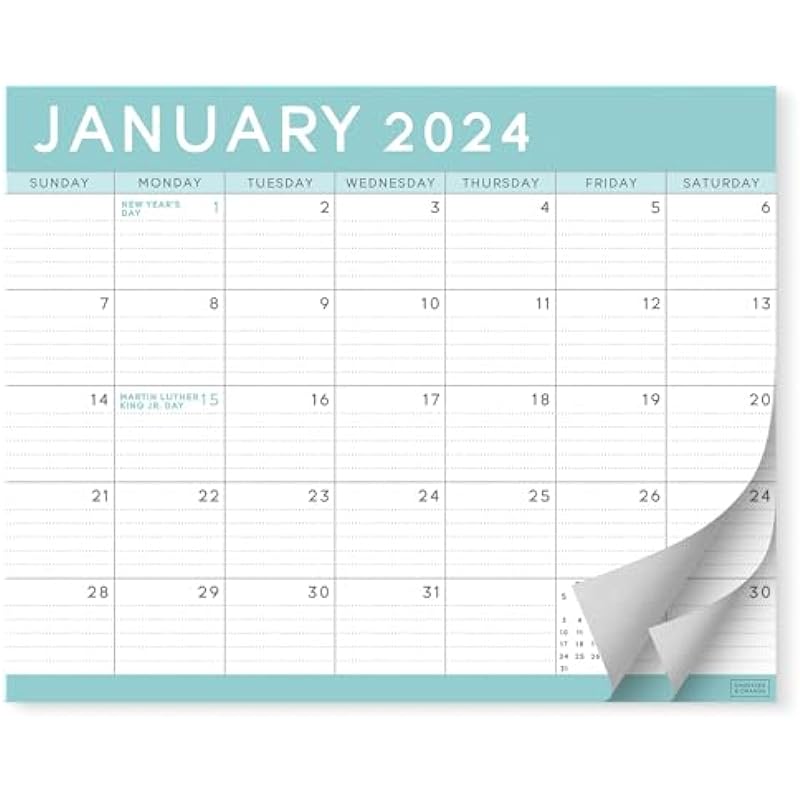 S&O Teal 2024 Magnetic Fridge Calendar Runs from Now to December 2024 – Tear-Off Refrigerator Calendar to Track Events & Appointments – Magnetic Calendar for Fridge for Easy Planning – 8″x10″ in.