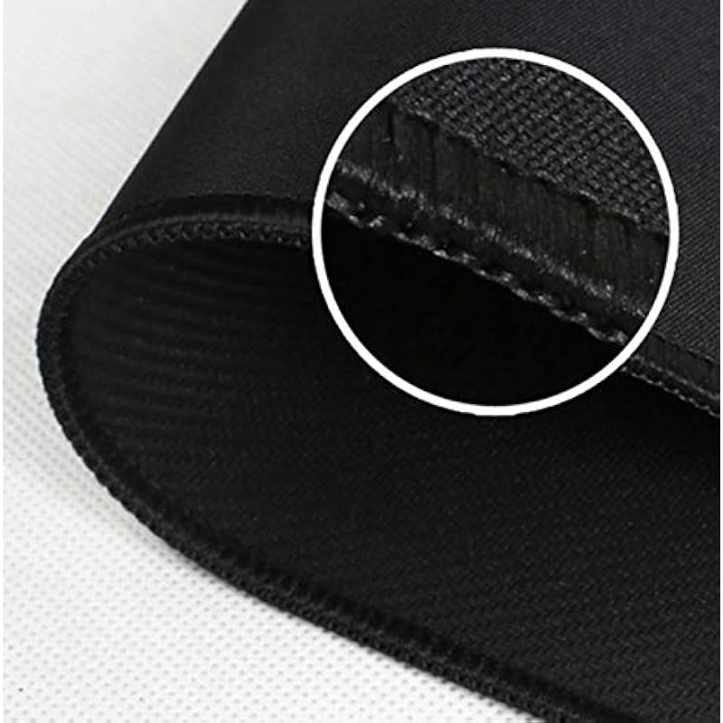 Mouse Pad with Stitched Edge, Non-Slip Rubber Base, Premium-Textured and Waterproof Mousepad for Computers, Laptop, Office & Home, 10.2×8.3inches, 3mm, Black