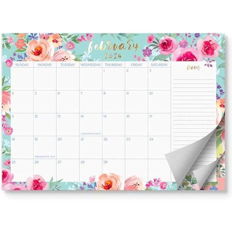 S&O Watercolor Floral Large Desk Calendar from January 2024 to June 2025 – Tear-Away Table Calendar 2024-2025 – Desktop Calendar 2024-2025 – Academic Desk Calendar 2024-2025 – Desk Calendar Large – 11x17in