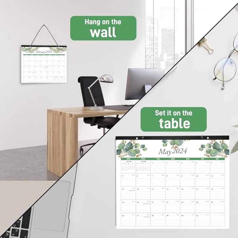 Calendar 2024-2024 wall calendar, Desk Calendar 2024, Runs from Now to Dec 2024, monthly for School, Office & Home Planning and Organizing,15″X12″ In