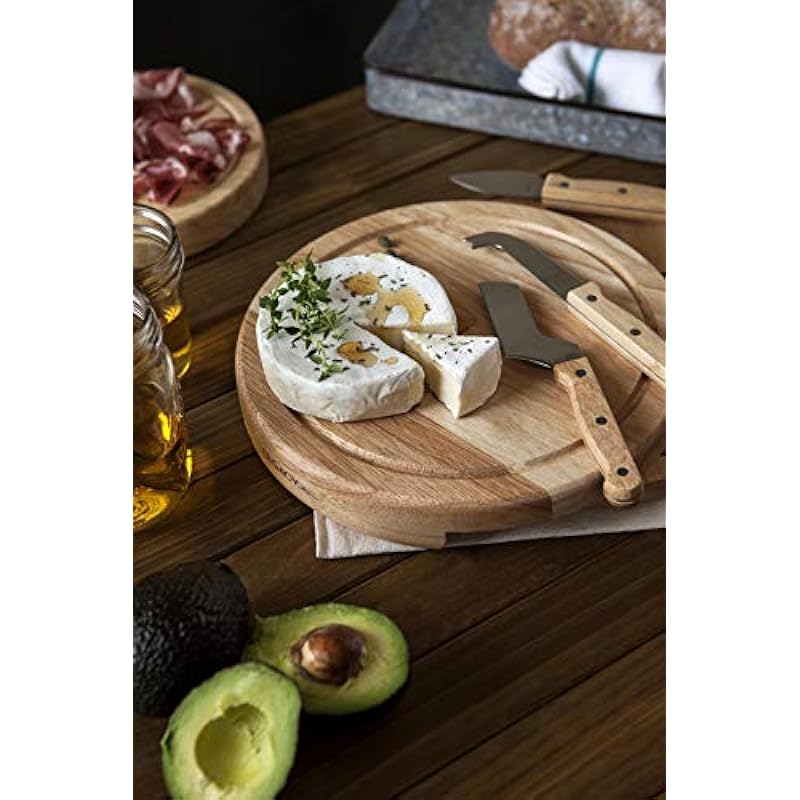 PICNIC TIME Circo Cheese Board and Knife Set, Charcuterie Board Set, Wood Cutting Board, (Parawood)