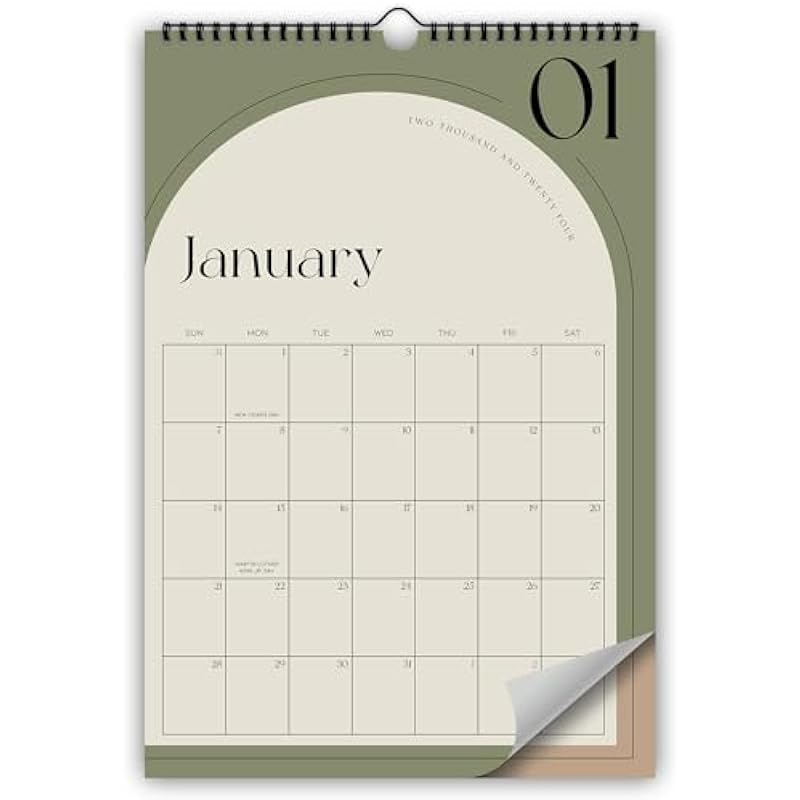 Aesthetic Minimalistic Wall Calendar – Runs from January 2024 Until July 2025 – The Perfect Vertical Monthly Calendar for Easy Organizing