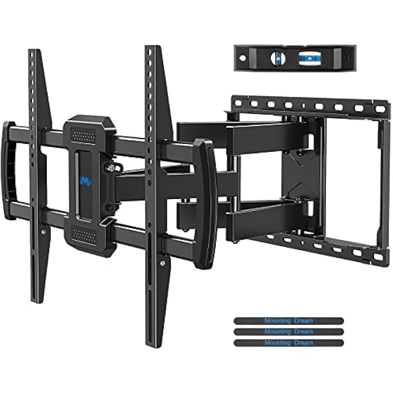 Mounting Dream TV Mount Bracket for Most 42-82 Inch Flat Screen TVs, Full Motion TV Wall Mounts with Swivel Articulating Dual Arms, Max VESA 600x400mm, 100 LBS Loading, Fits 16″ Wood Studs, MD2296