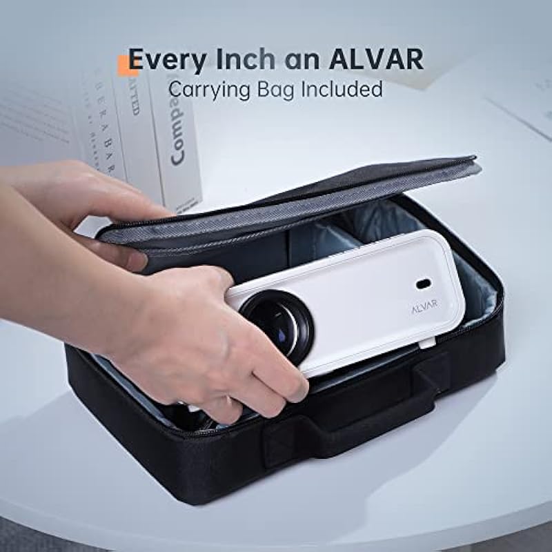 Mini Projector with 5G WiFi and Bluetooth W/Tripod & Bag, ALVAR 9000 Lumens Portable Outdoor Movie Projector 240″ Display & 1080P Supported, Compatible with TV Stick/HDMI/VGA/USB/iOS & Android