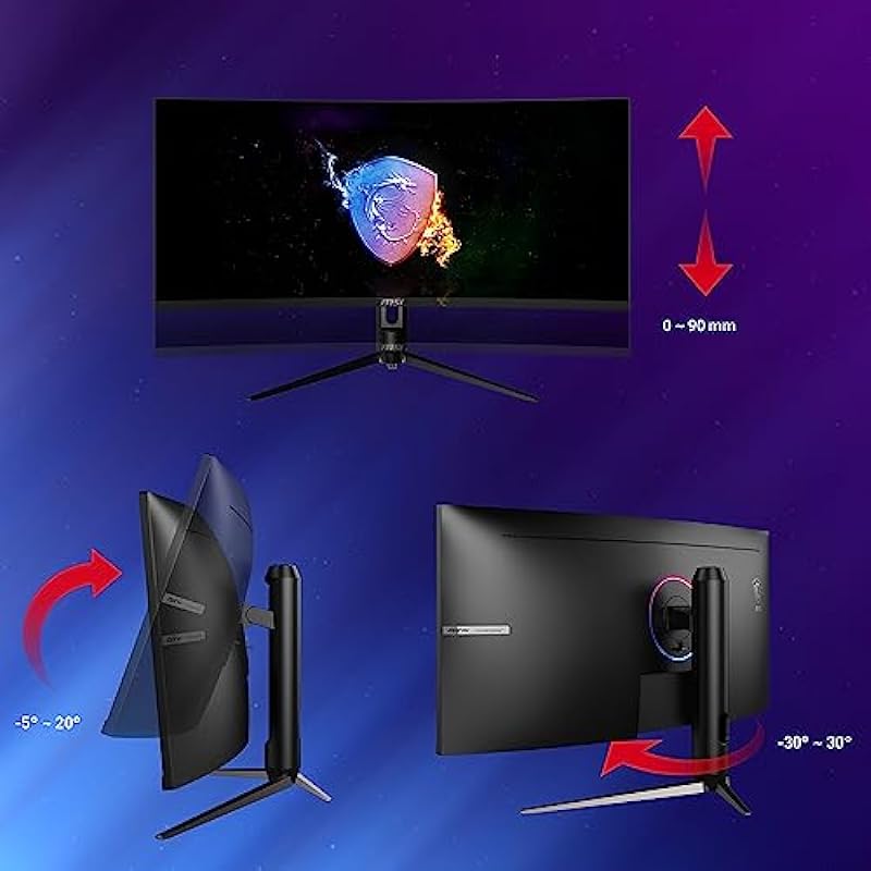 MSI Non-Glare Ultra Wide 21: 9 Aspect Ratio 3440 X 1440 (UWQHD) 100Hz Refresh Rate 1ms HDR Ready 2K Resolution 34″ Freesync Curved Gaming Monitor (Optix MAG342CQPV)