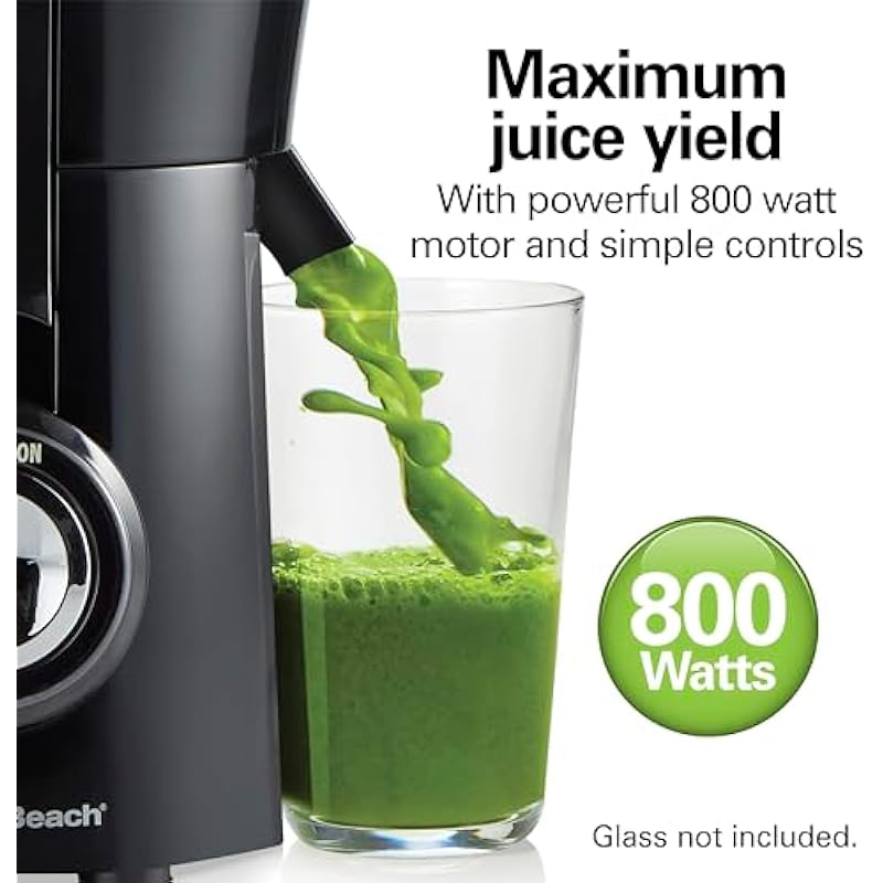 Hamilton Beach Juicer Machine, Big Mouth Large 3€ Feed Chute for Whole Fruits and Vegetables, Easy to Clean, Centrifugal Extractor, BPA Free, 800W Motor, Black