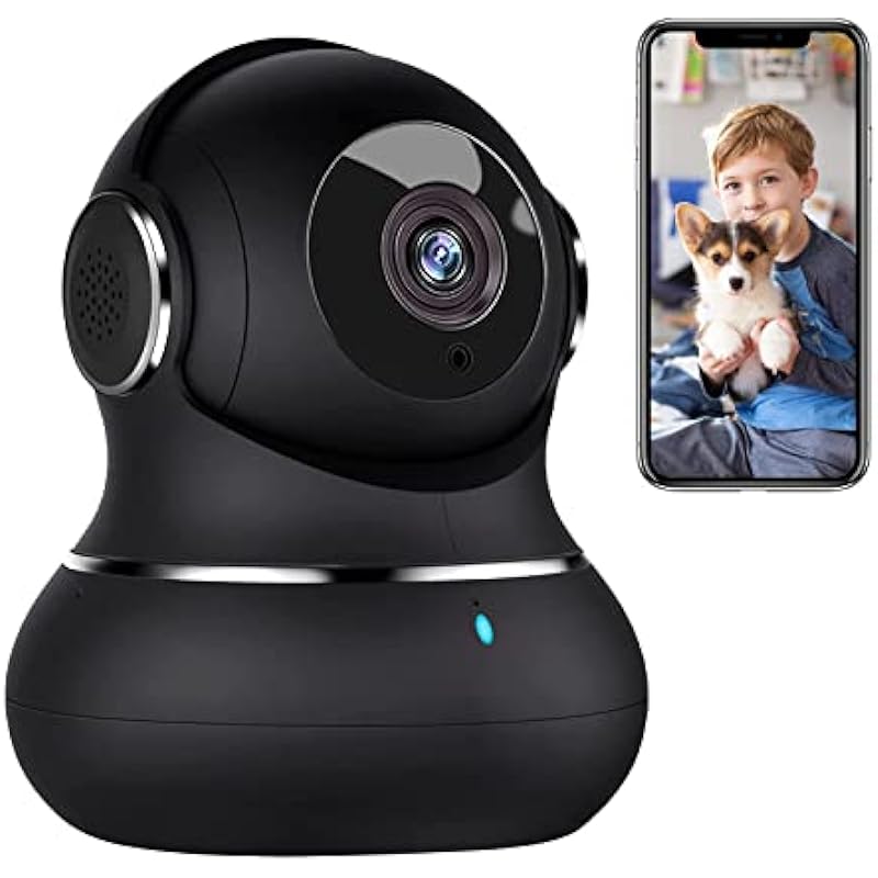Little elf Camera, 2K Pet Camera with 360° Motion Tracking, IR Night Vision, 2-Way Audio, [2023 New] Indoor Security Camera, WiFi Camera for Baby/Pet, Home Wireless Camera Work with Alexa