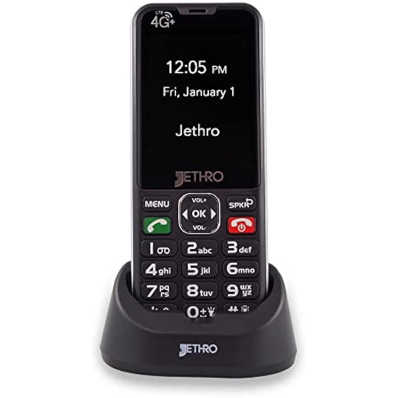 Jethro SC490 4G Unlocked Cell Phone for Seniors & Elderly Canada, Talk & Text Only, No Internet, Easy to Use, Big Buttons, Large Screen