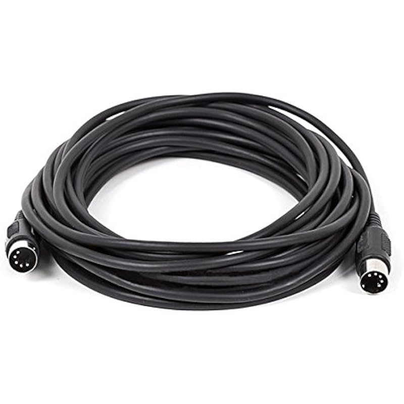 Monoprice MIDI Cable – 25 Feet – Black With Keyed 5-pin DIN Connector, Molded Connector Shells