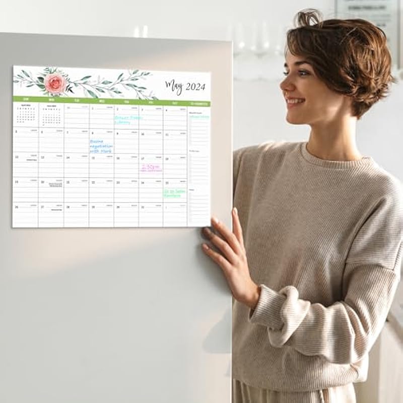 Calendar 2024-2025, Magnetic Calendar for Fridge Runs From Jan 2024 – Jun 2025, Fridge Calendar 15 x 12 Inches, Prefect for Planning and Organizing Your Life