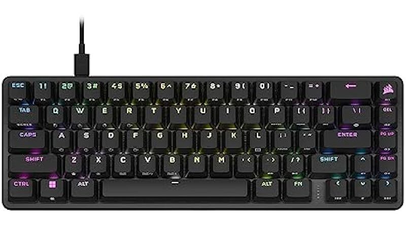 CORSAIR K65 PRO Mini RGB 65% Optical-Mechanical Wired Gaming Keyboard - OPX Switches - PBT Double-Shot Keycaps - iCUE Compatible - QWERTY NA Layout - Black