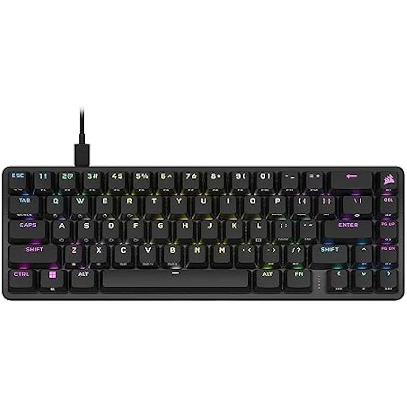 CORSAIR K65 PRO Mini RGB 65% Optical-Mechanical Wired Gaming Keyboard – OPX Switches – PBT Double-Shot Keycaps – iCUE Compatible – QWERTY NA Layout – Black