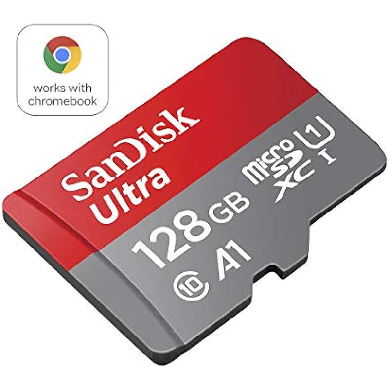 SanDisk 128GB Ultra MicroSDXC UHS-I Memory Card with Adapter – 100MB/s, C10, U1, Full HD, A1, Micro SD Card – SDSQUAR-128G-GN6MA