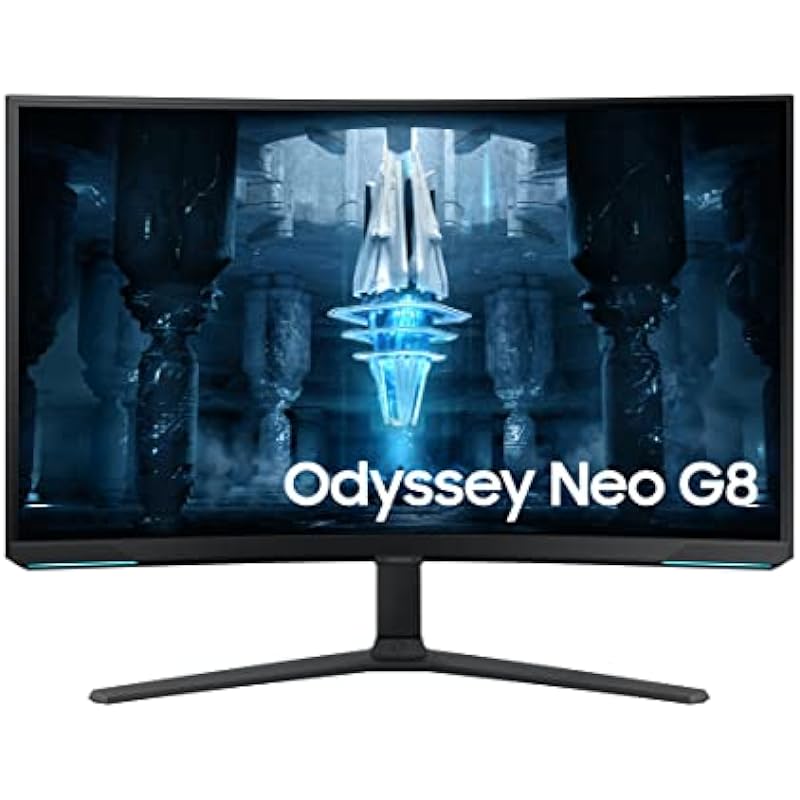Samsung 32″ Odyssey Neo G8 4K UHD 240Hz 1ms G-Sync Curved Gaming Monitor, Black & White