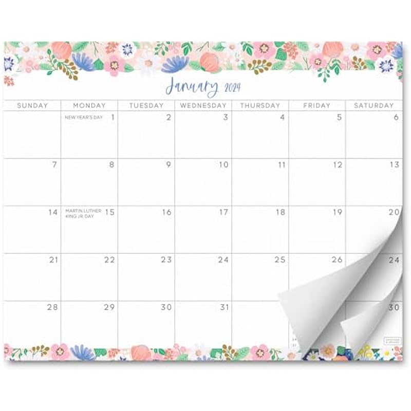 S&O Floral 2024 Magnetic Fridge Calendar Runs from Now to December 2024 – Tear-Off Refrigerator Calendar to Track Events & Appointments – Magnetic Calendar for Fridge for Easy Planning – 8″x10″ in.