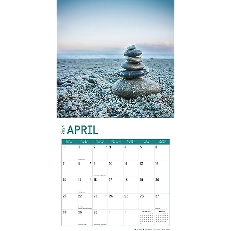 2024 Zen Monthly Wall Calendar by Bright Day, 12 x 12 Inch