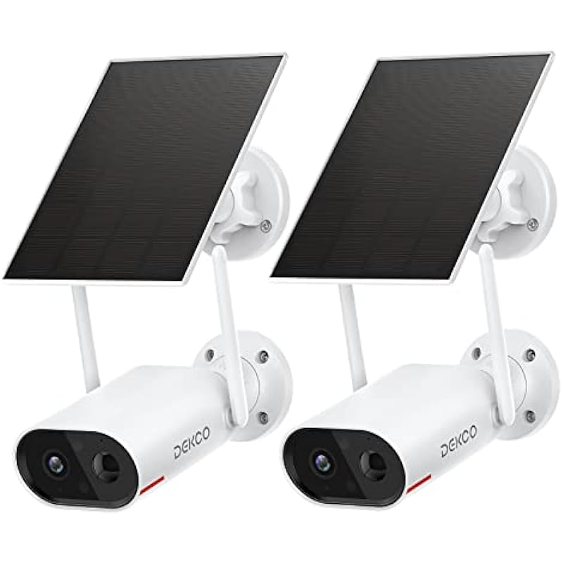 DEKCO Security Cameras Wireless Outdoor – 2K Solar Security Camera for Home Security, Two-Way Audio, Smart Human Detection, Simple Setup, Night Vision WiFi Camera Outdoor