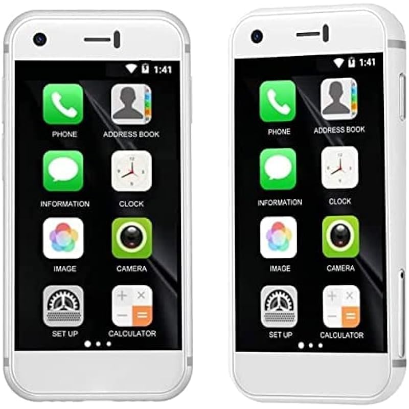 Hipipooo Super Small Mini Smartphone SOYES 3G Dual SIM Mobile Phone 1GB RAM 8GB ROM 5.0MP Quad Core Dual Standby Unlocked Small Phones Kids Phone Pocket 2.5 Inch Android Mini Cellphone (White)