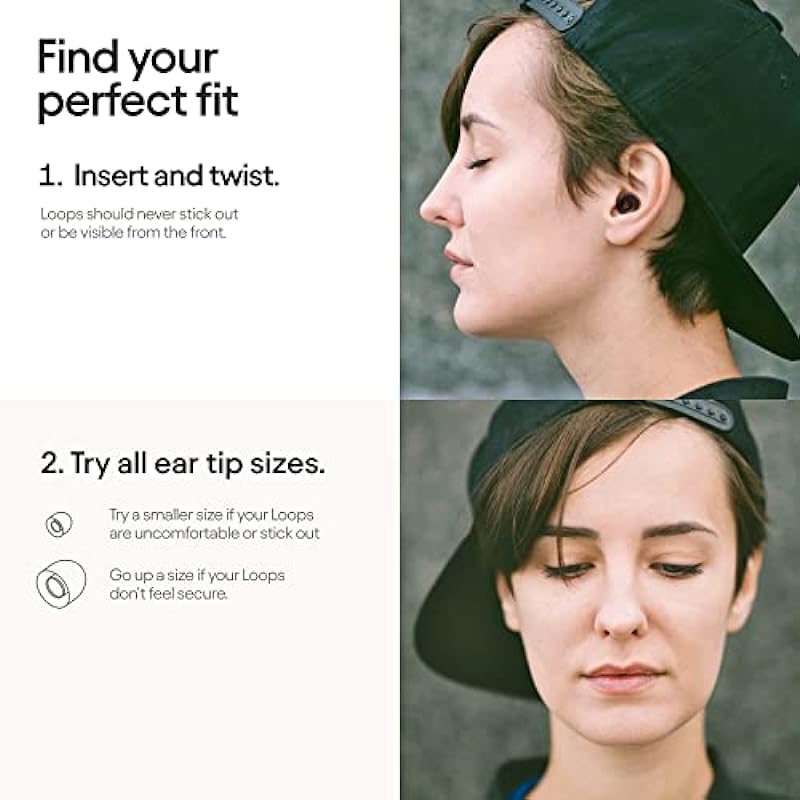 Loop Quiet Ear Plugs for Noise Reduction – Super Soft, Reusable Hearing Protection in Flexible Silicone for Sleep, Noise Sensitivity – 8 Ear Tips in XS/S/M/L – 26dB & NRR 14 Noise Cancelling – Black