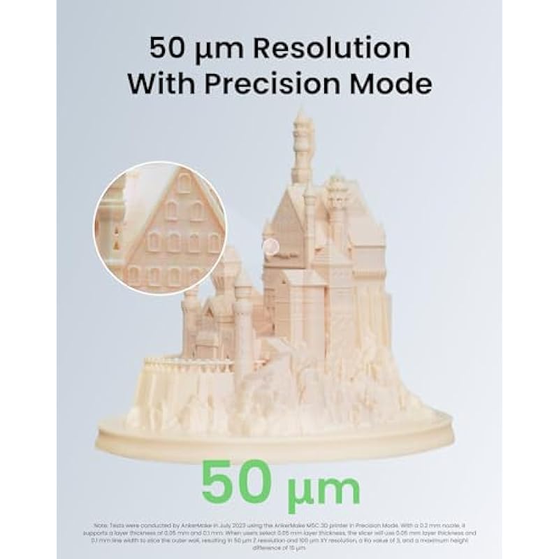 AnkerMake M5C 3D Printer, 500 mm/s High-Speed Printing, 50 μm Resolution, All-Metal Hotend, Supports 300℃ Printing, Control via Multi-Device, Intuitive, Auto-Leveling, 220×220×250 mm Print Volume