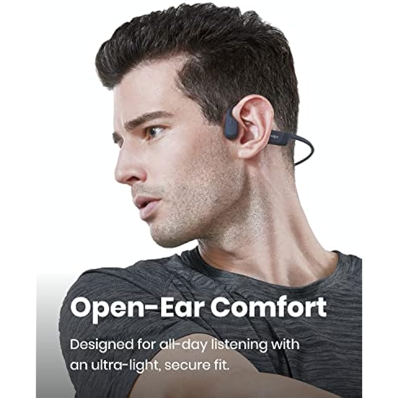 Shokz OpenRun (AfterShokz Aeropex) – Open-Ear Bluetooth Bone Conduction Sport Headphones – Sweat Resistant Wireless Earphones for Workouts and Running – Built-in Mic, with Headband (Black)