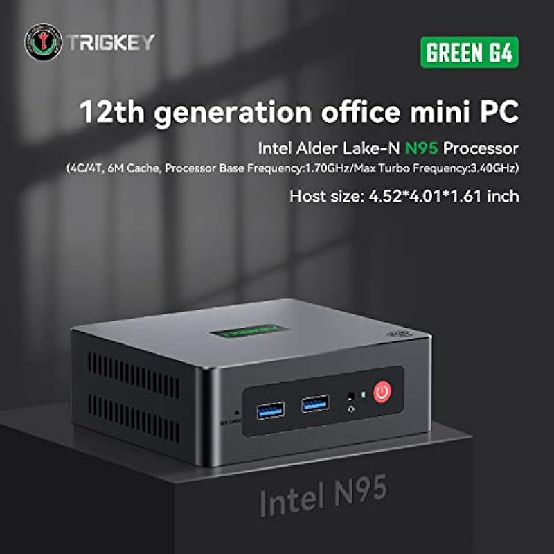 Mini PC Desktop Intel G4 N95(Up to 3.4GHz) 16GB DDR4 500G NVME SSD for Working Micro PC, Support Mini Computer W++10 Pro/1200MHz HD 4K@60Hz Dual HDMI Output/RJ45