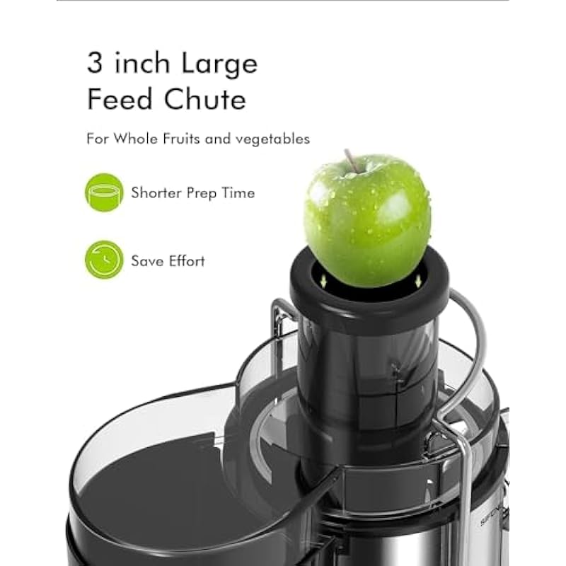 Juicer Machine, SiFENE 3” Wide Mouth 500W Centrifugal Juicer for Whole Vegetable and Fruit, Easy to Clean Juice Extractor Maker with 3-Speed Setting, BPA Free