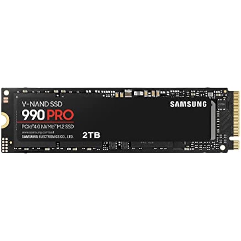 SAMSUNG 990 PRO SSD 2TB PCIe 4.0 M.2 Internal Solid State Hard Drive, Fastest for Gaming, Heat Control, Direct Storage and Memory Expansion for Video Editing, Graphics, MZ-V9P2T0B/AM [Canada Version]