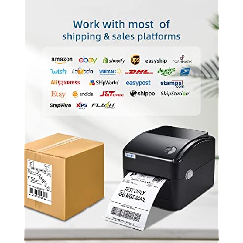 Shipping Label Printer, VRETTI Thermal Label Printer for Shipping Packages & Small Business, 4×6 Label Printer Compatible with Windows & Mac System, Label Maker for CanadaPost UPS Ebay Amazon