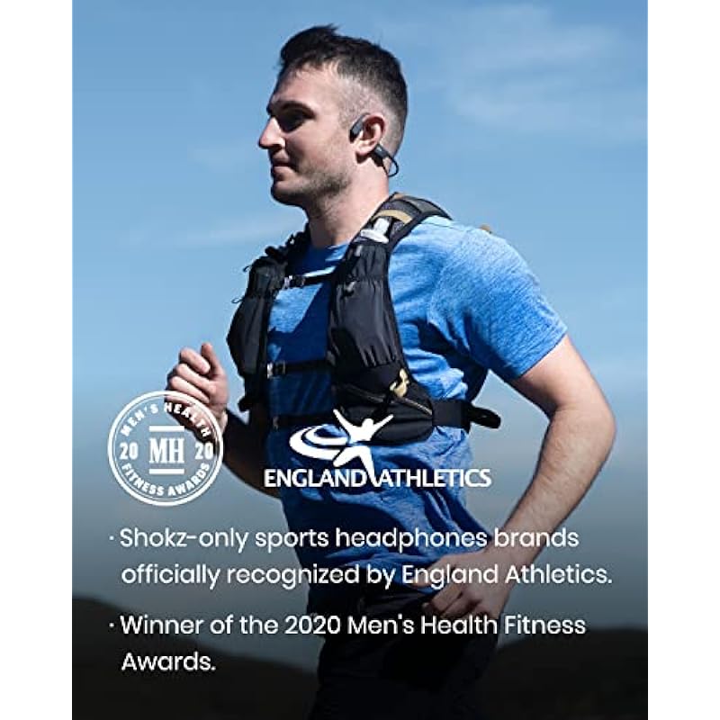 Shokz OpenRun (AfterShokz Aeropex) – Open-Ear Bluetooth Bone Conduction Sport Headphones – Sweat Resistant Wireless Earphones for Workouts and Running – Built-in Mic, with Headband (Black)