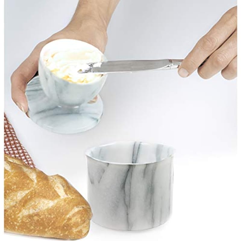 Norpro 278 Marble Butter Keeper, Off-White