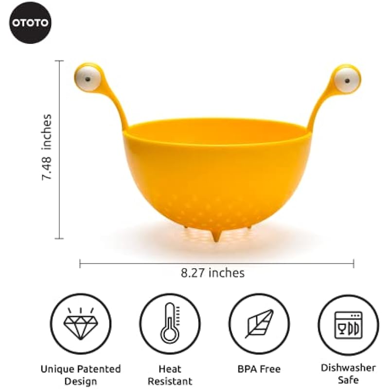 OTOTO Spaghetti Monster – Kitchen Strainer for Draining Pasta, Vegetable, Fruit – Colander Dimensions 12.2X 8.27x 7.48 in – BPA Free Food Strainers for The Kitchen – Strainer and Colander