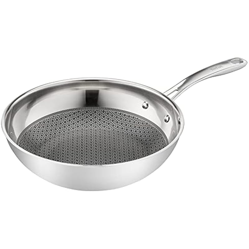 T-Fal Hybrid Mesh 28cm Frypan, Stainless Steel Exterior with Non Stick mesh Coating encapsulated