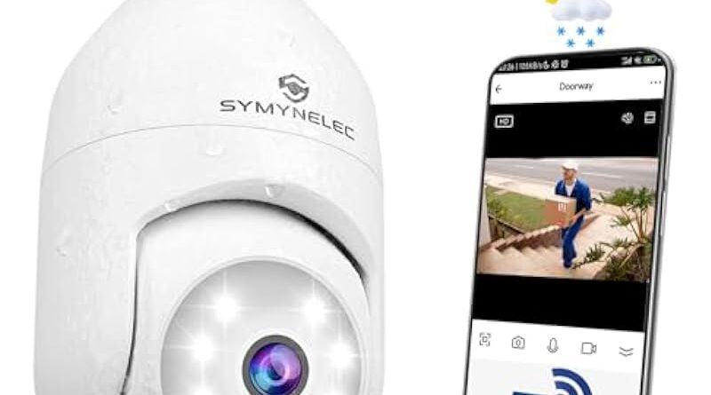 SYMYNELEC 5GHz/2.4GHz Light Bulb Security Camera Outdoor Waterproof, 5G Dual Band Wireless WiFi Light Socket Security Camera, 2K 4MP Smart Cam with Color Night Vision Human Motion Detection IP65 Alexa