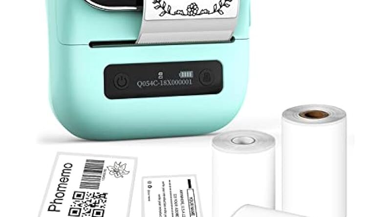 Phomemo Label Makers, M220 Portable Label Maker, Bluetooth Wireless Inkless Label Printer, 3 Inch Barcode Printer, Great for Home, School & Office, Compatible with Phone, PC, with 3 Roll Label