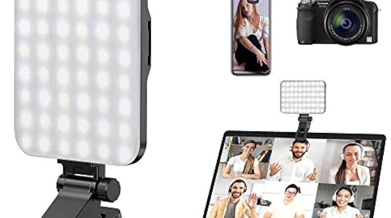 Anautin Selfie Light, 60 LED 2200mAh Rechargeable Clip Fill Video Light, 7 Light Modes, 10-Level Brightness, CRI 97+, Portable Clip on Light for Phone/Tablet/Laptop, Zoom Call Vlog Makeup TikTok Video Fill Light