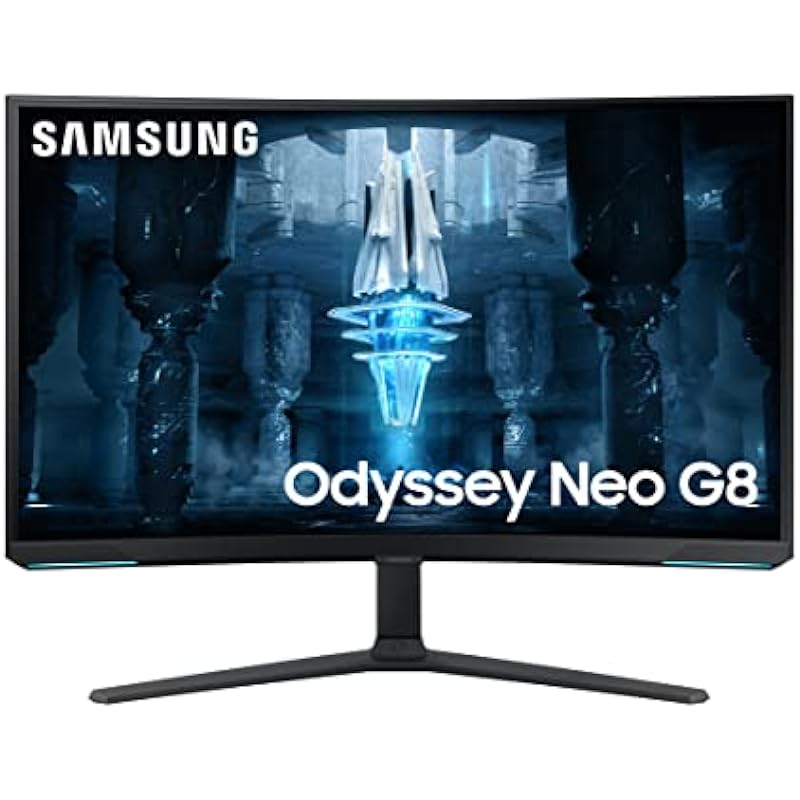 Samsung 32″ Odyssey Neo G8 4K UHD 240Hz 1ms G-Sync Curved Gaming Monitor, Black & White