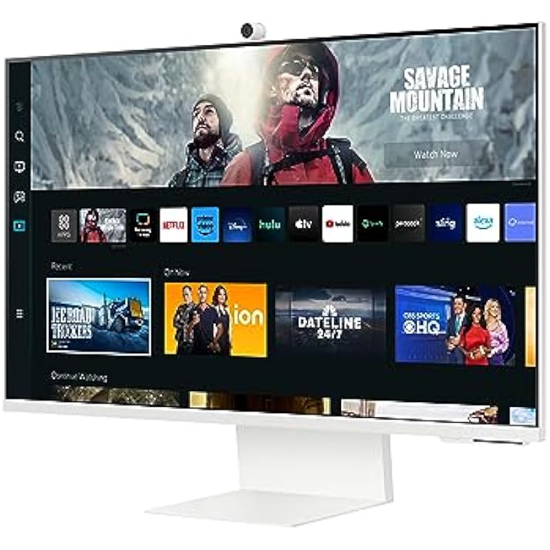 SAMSUNG 27-Inch 4K UHD 60Hz 4ms High Resolution Smart White Computer Monitor with Smart TV Apps, Mobile connectivity, Slimfit Camera Included, Alexa Built-in – (LS27CM801UNXZA) [Canada Version] (2023)
