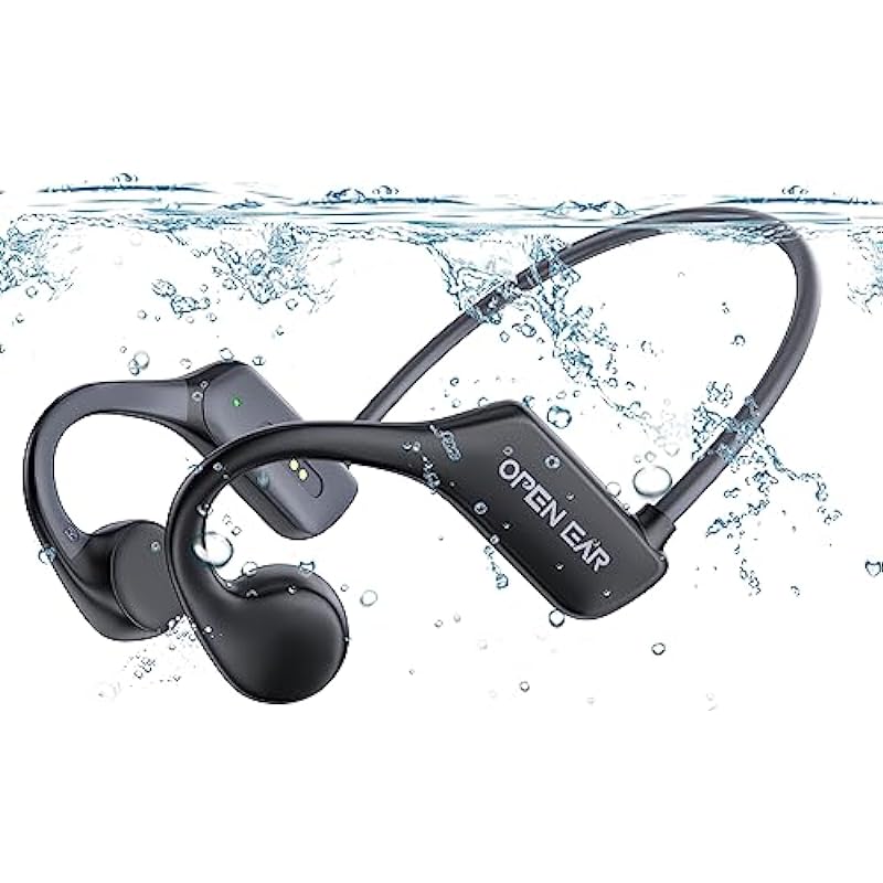 AHEYE Bone Conduction Headphones, Waterproof Swimming Headphones, Open Ear Earphones Bluetooth 5.3, Built-in MP3 32G Storage, Wireless Underwater Earbuds for Swimming, Running, Sports,Cycling