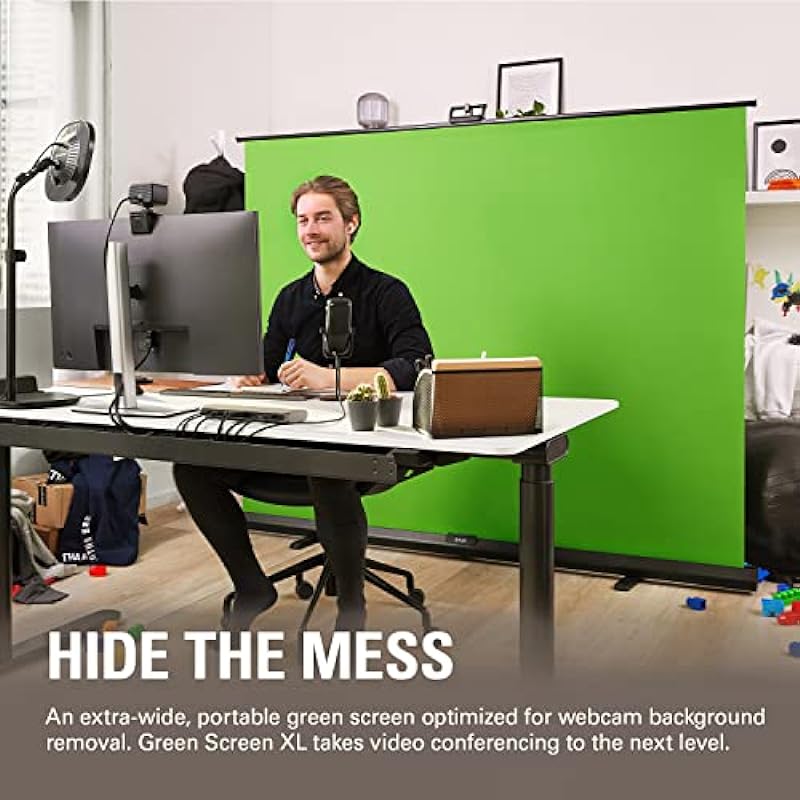 Elgato Green Screen XL – Extra Wide 79×72 Chroma Key Panel, Wrinkle-Resistant Fabric for Background Removal for Streaming, Video Conferencing, on Instagram, YouTube, TikTok, Zoom, Teams, OBS