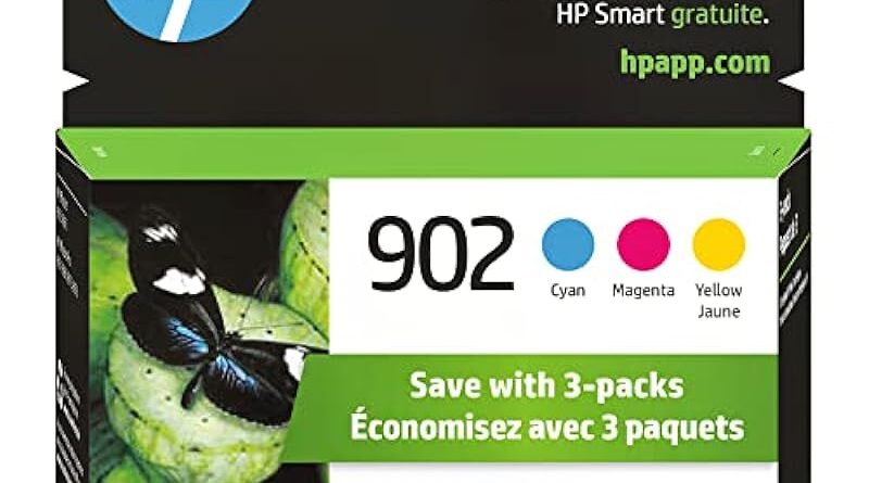 HP 902 | 3 Ink Cartridges | Cyan, Magenta, Yellow | Works with HP OfficeJet 6900 Series, HP OfficeJet Pro 6900 Series | T6L86AN, T6L90AN, T6L94AN