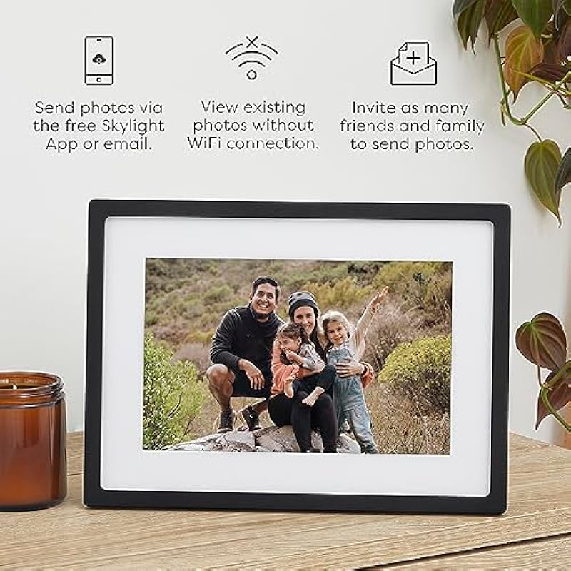Skylight Digital Photo Frame: WiFi Enabled with Easy Upload from Phone App Capability, Touch Screen Digital Picture Frame Display – Customizable Gift for Friends and Family – 10 Inch Black