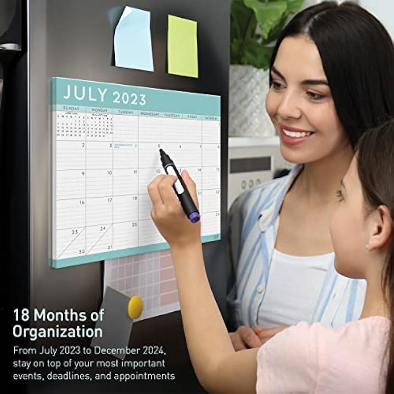 S&O Teal 2024 Magnetic Fridge Calendar Runs from Now to December 2024 – Tear-Off Refrigerator Calendar to Track Events & Appointments – Magnetic Calendar for Fridge for Easy Planning – 8″x10″ in.