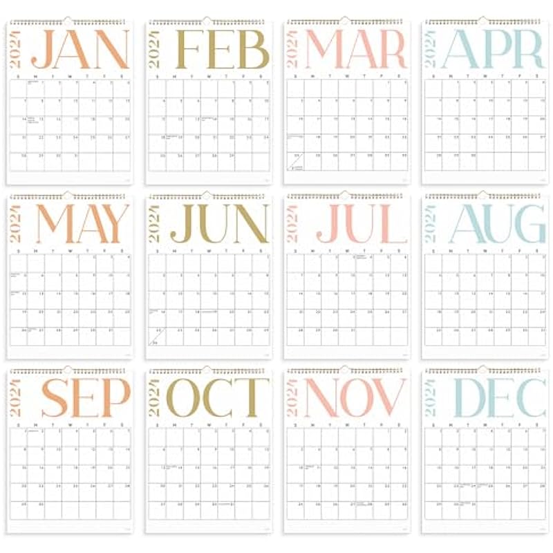 S&O Modern Vertical Wall Calendar from January 2024-June 2025 – Tear-Off Monthly Calendar – 18 Month Academic Wall Calendar – Hanging Calendar to Track Anniversaries & Appointments – 13.5″x10.5”in