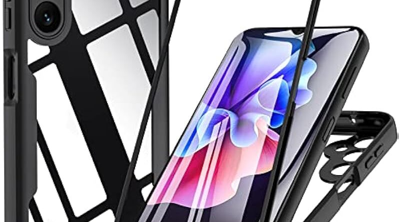 ottpluscase for Samsung Galaxy A14 Case, Samsung A14 5G Case Shockproof with Built-in Screen Protector,360 Full Body Protection Double-Sided Bumper Transparent Cover for Samsung Galaxy A14 5G- Black